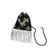33 Golden Silk Butterfly Drawstring Bundle Crossbody Bag Retro Tassel Shoulder Bag Lazy Underarm Bag
