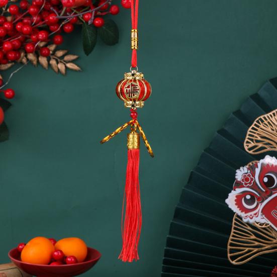 Red Chinese Lanterns Mini Decorative Lucky Hanging Lanterns Decoration with Coins And Tassel for New Year Wedding Party Spring Festival Home Decor