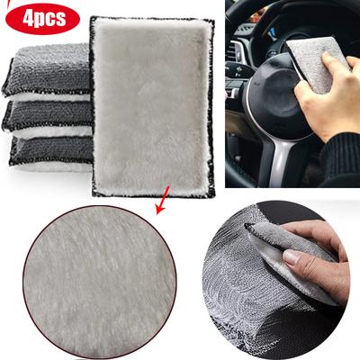 Esponja de Microfibra para Esfregar Carro para Almofada de Lavagem de Carro Toalha Cera Sem Riscos Ferramenta Esponja de Espuma Automóvel Limpeza de Dupla Face Ferramentas Interior
