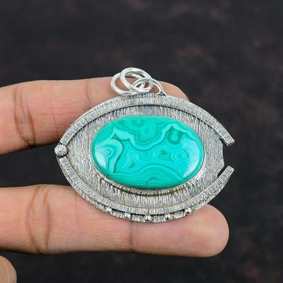 Malachit Anhänger Einzigartiges Design Anhänger Handgefertigter Schmuck 925 Sterling Silber Anhänger Original Edelstein Anhänger Malachit Schmuck Für Geschenke