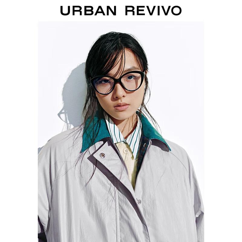 UR 2025 Autumn Women's Color-Block Letter Embroidery Padded Jacket