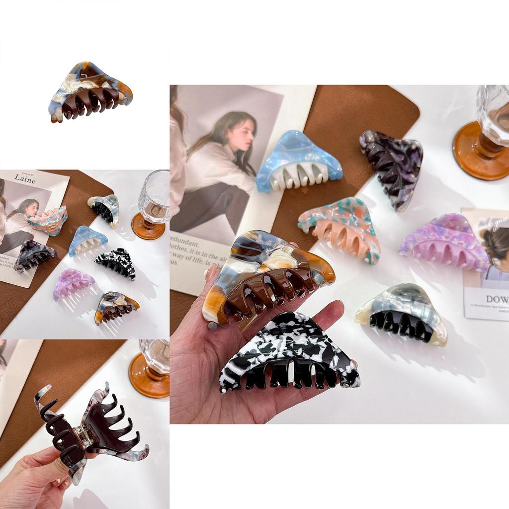Fashionable Acetate Hair Claw With Geometric Lines Beautiful Hair Clip For Women