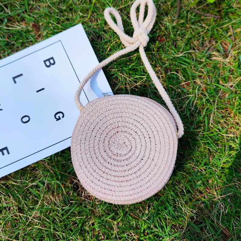 Handwoven Straw Bag Naked Bag Children's Flower Child Straw Bag Messenger Bag Cloud Bag Fashionable and Versatile