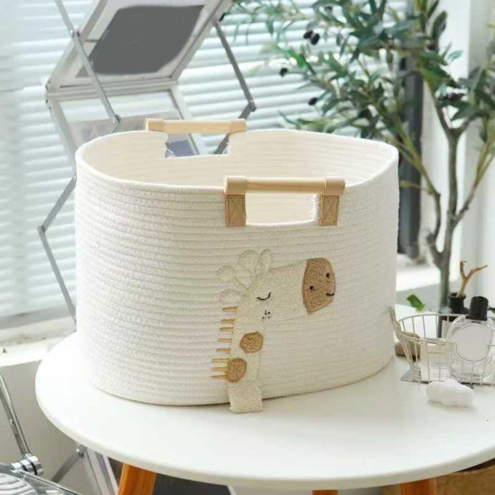 Portable Cotton Rope Storage Basket Cute Clutter Tidy Bin Toy Snack Organizer  Nursery