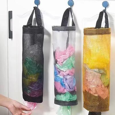 1/2/3pcs Sundries Bag Storage Wall Mount Mesh Pouch  Dispenser Hanging Reused Storage Pouch Trash Bags Kitchen Garbage