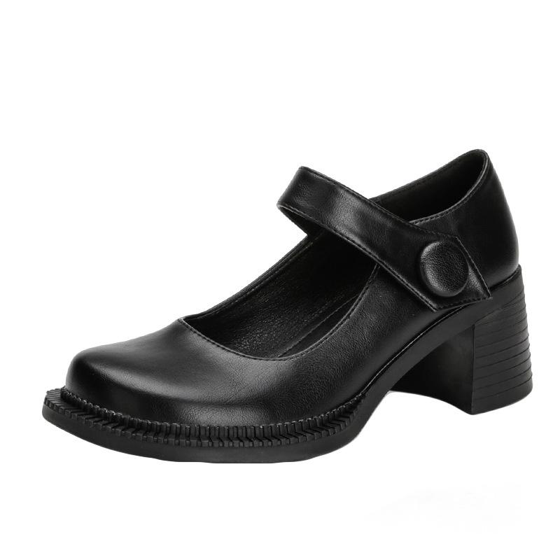 Fashion College Style Chunky Heel Mary Jane Shoes for Women High Quality Patent Leather Design High Heels Autumn Comfortable Women Shoes