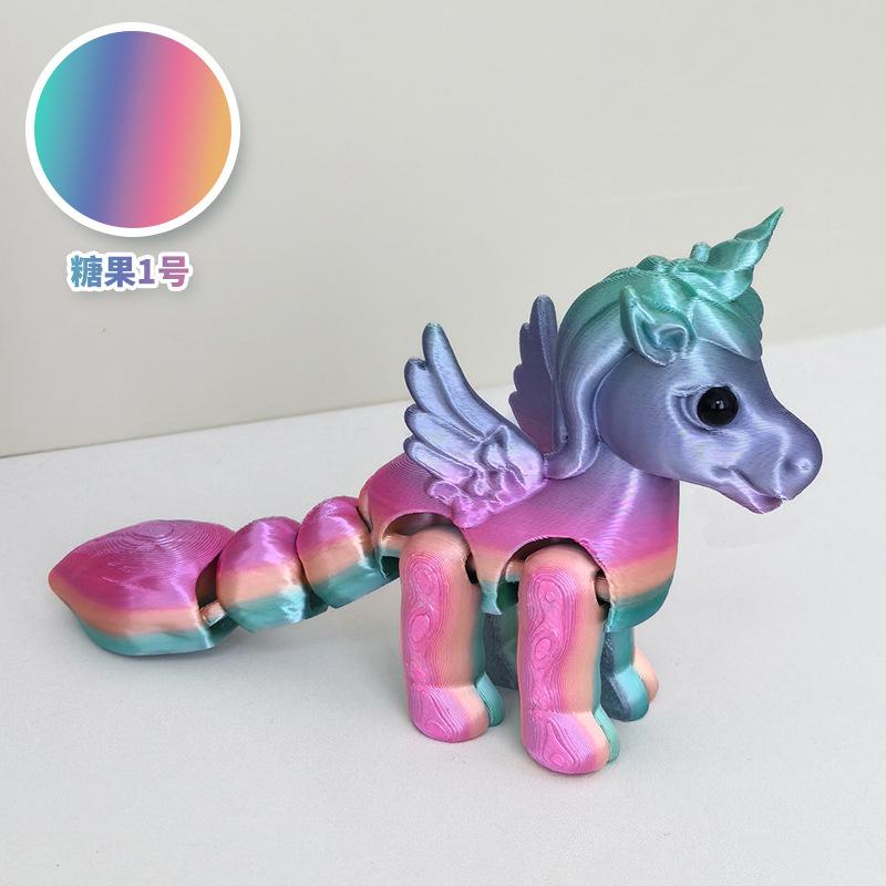 3D Printed Articulated Unicorn Toy Glow In The Dark Eco Friendly Movable Joint Model Creative Gifts Collectible Desk Ornaments
