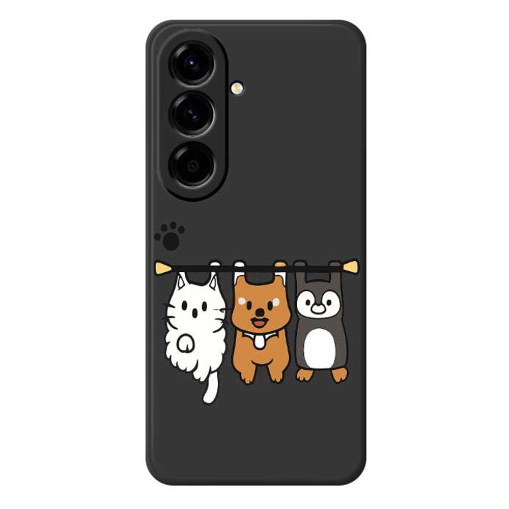 For Samsung Galaxy A56 5G Case Three Animal Dolls Pattern Printing Straight Edge TPU Phone Back Cover