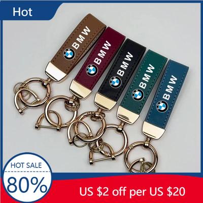 2025 Leather Keychain Emblem Car Keyring Key Chain Ring Pendant Accessories For BMW 1 3 5 7 Series X1 X2 X3 X5 X6 G30 G20 G1