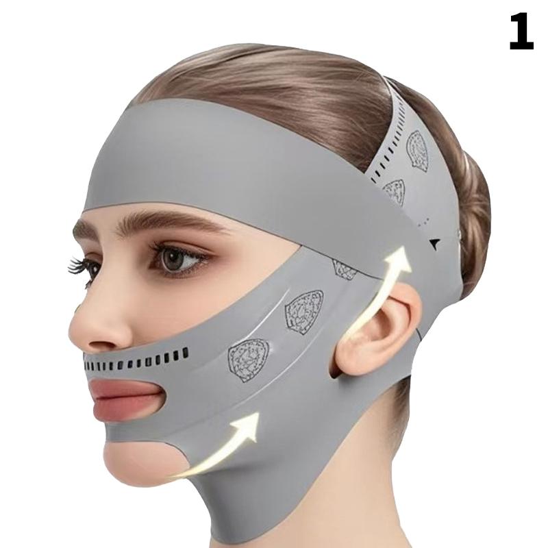 

Double-Deck Face Slimming Bandage Face Lifting Belt V Line Face Slimming Strap Double Chin Tightener Slim Strap Facial Mask Tool сірий колір