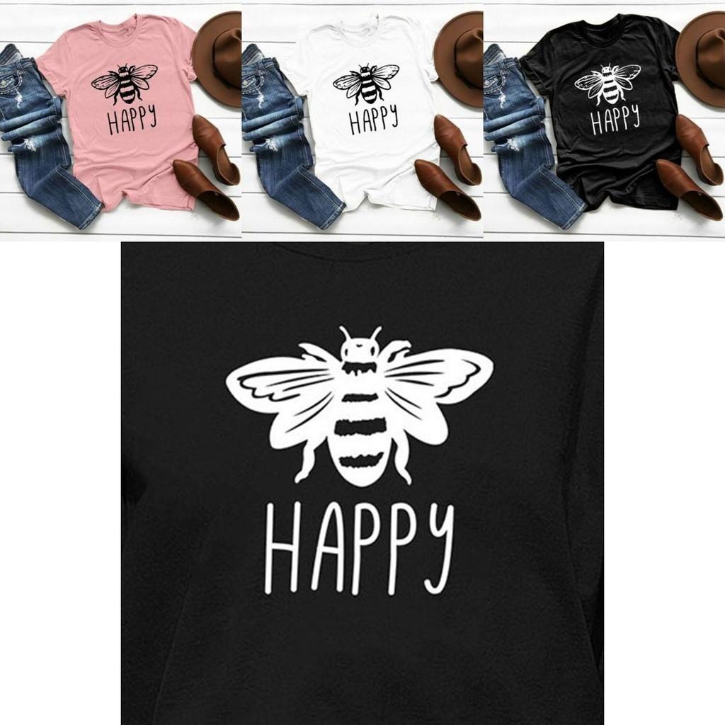 Women Graphic Bee Print T Shirts Cute Soft Loose Fit Summer Casual Tee Sizes S 5xl