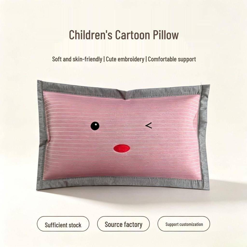 Cartoon Ice Silk Cooling Pillowcase for Kids, 30x50cm - Summer-Friendly & Ideal for Kindergarten