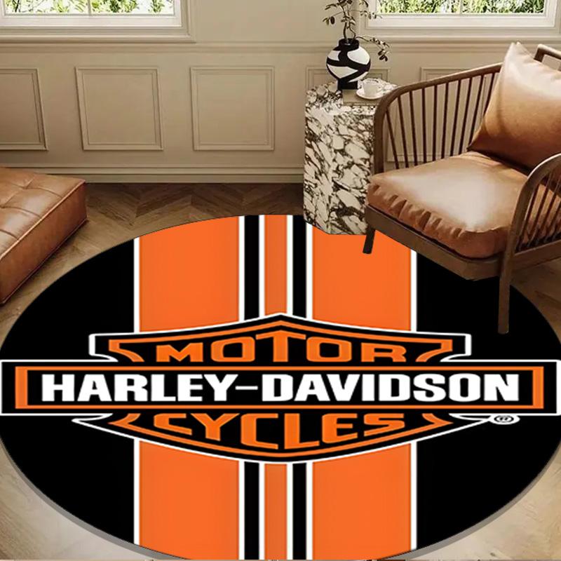 Harley-davidson Motorcycle Artwork Round mat Home Decor, Chair rug For livingroom,Bedroom, doormat home decor Birthday Gift Christmas Gifts