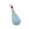 Natural Aqua Chalcedony Gemstone Handmade 925 Solid Silver Pendant 1.50" v9G40