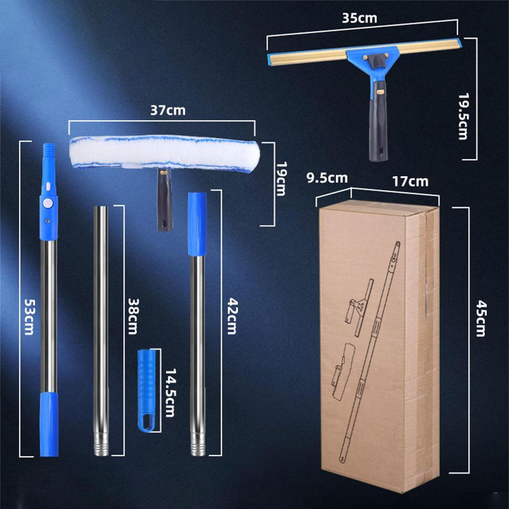 3Pcs Glass Cleaning Scraper Set Window Cleaner Tool Self Assembly Rotate Glass Cleaner Tool for Car Patio Bathroom Shower Window