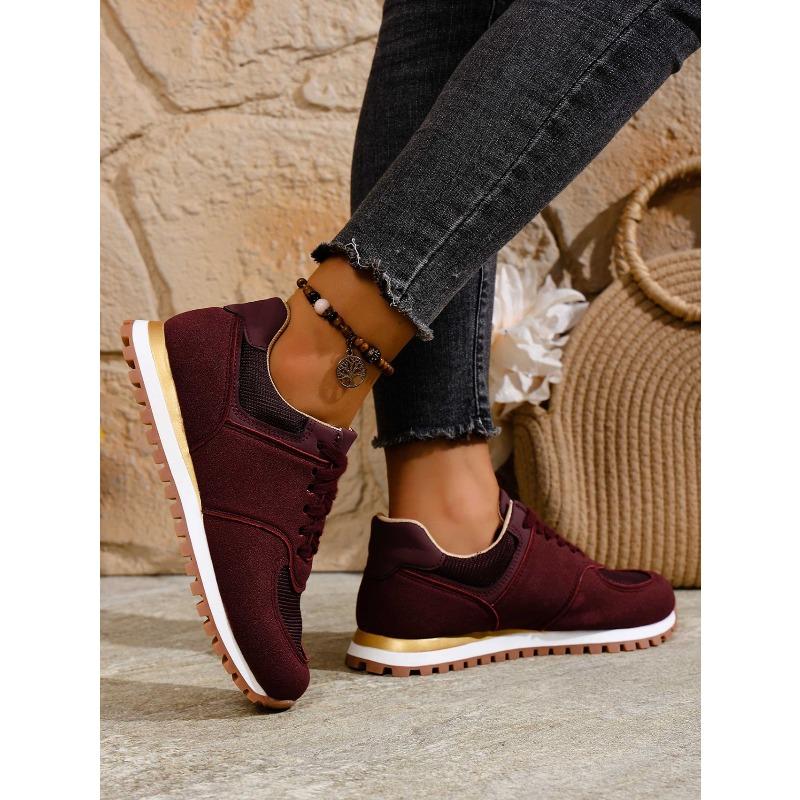 Jesień 2025 Nowe sznurowane wygodne buty do biegania damskie w dużych rozmiarach lekkie codzienne sportowe oddychające pojedyncze buty