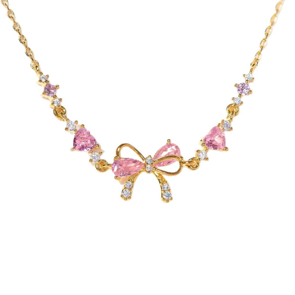 Ins Style Heart Zircon Bowknot Bracelet - Cute, Sweet Jewelry for Women, Perfect Valentine's Day Gift.