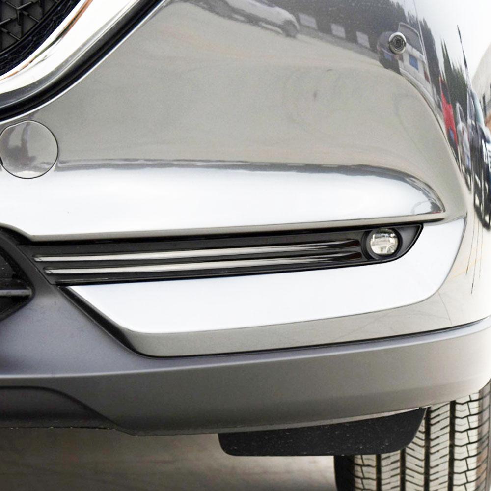 For Mazda Cx-5 Cx5 Accessories Car Front Fog Light Strips Decoration Cover Exterior Chromium Modification Product 2017-2025