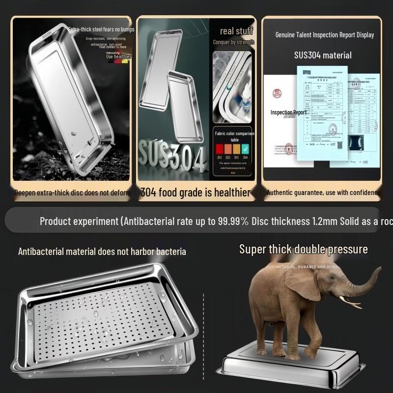 ZISIZ 304 Stainless Steel Rectangular Tray