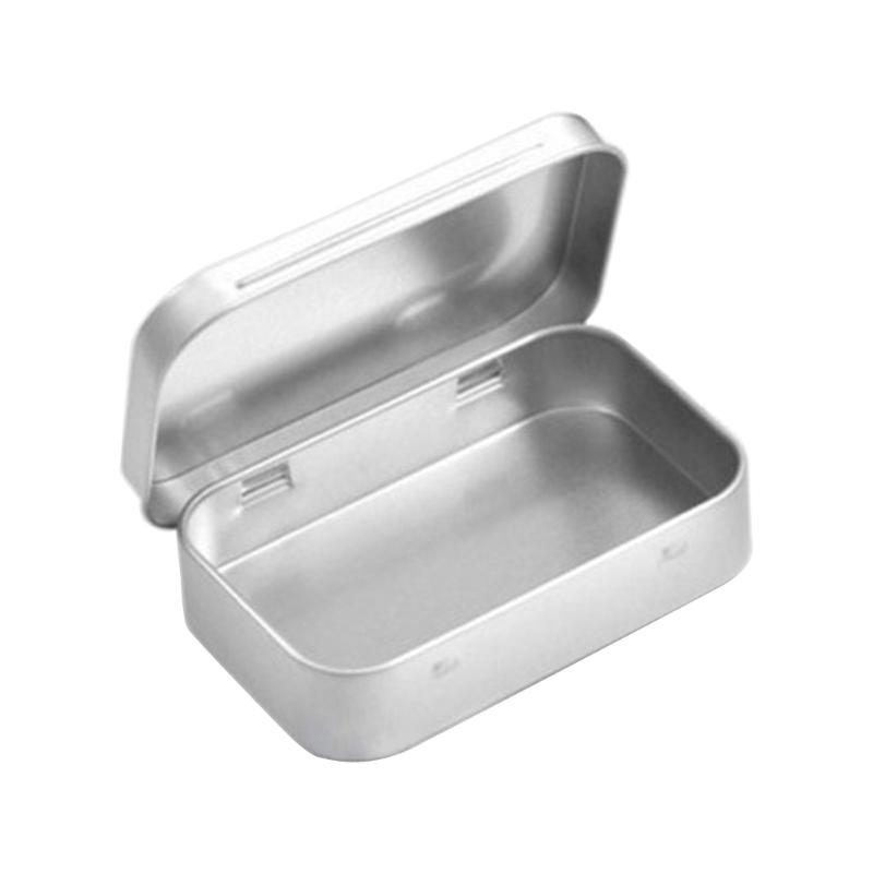 Metal Container with Lid Tinplate Small Empty Jewelry Organizer Slide Cover Case