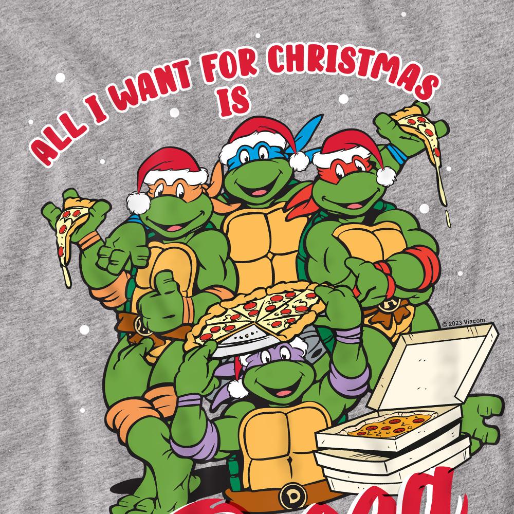 Teenage Mutant Ninja Turtles Unisex Adult Pizza Christmas T-Shirt