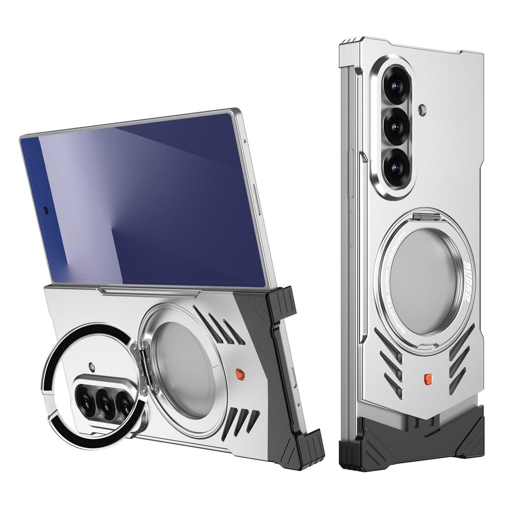 DYONG Για Samsung Galaxy Z Fold7 5G Μεταλλική Θήκη Χωρίς Πλαίσιο Κούφωτη Απαγωγή Θερμότητας Κάλυμμα Τηλεφώνου με Στήριγμα