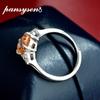 Sparkling 100 %925 Sterling Silver Oval 7 *9mm Red Pink Blue High Carbon Diamond Adjustalbe Rings For Women Fine Jewelry