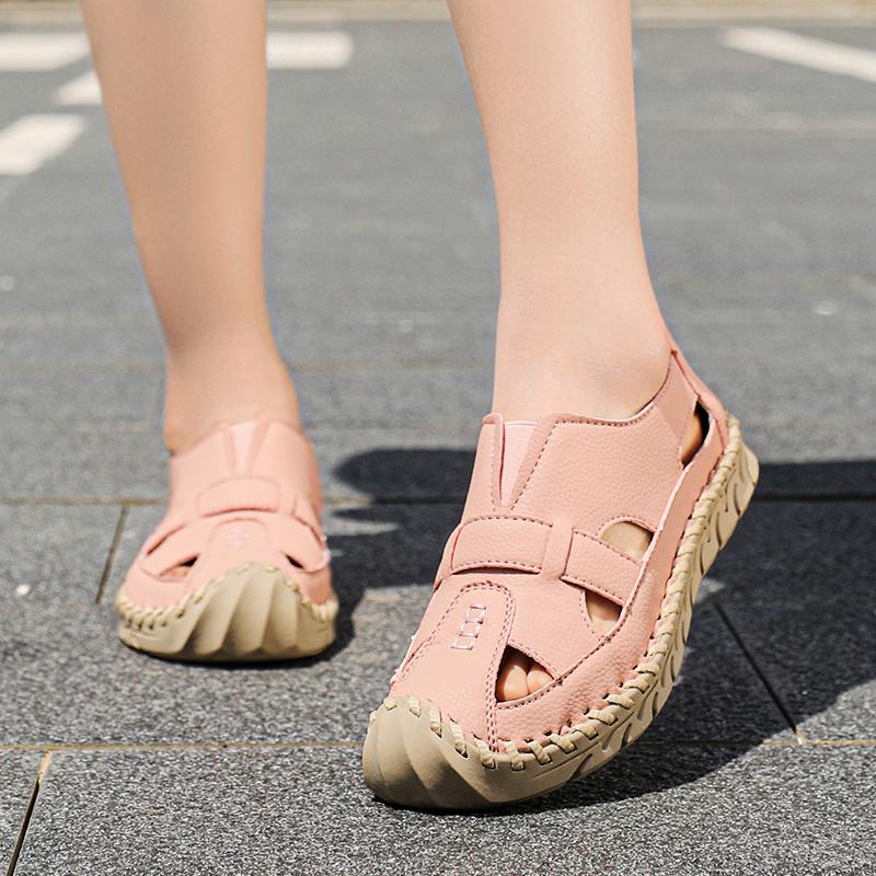 Women's Sandals Summer Pink Mary Jane Men Beach Shoes Closed Toe Casual Walking Sandals Plus Size