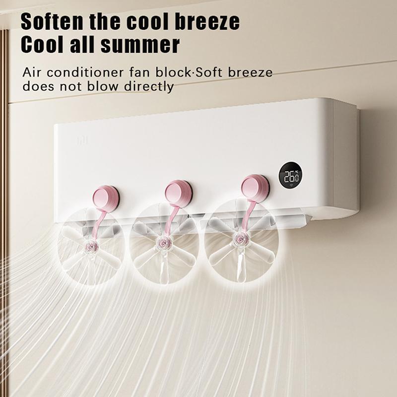 2/3Pcs Wall Mounted Conditioning Guide Fan Adjustable Plastic Air Conditioner Vent Cover Windmill Shaped Anti Direct Blowing
