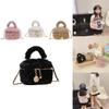 Stylish Mini Plush Handbag For Kids With Trendy Quilted Design Available In Multiple Colors