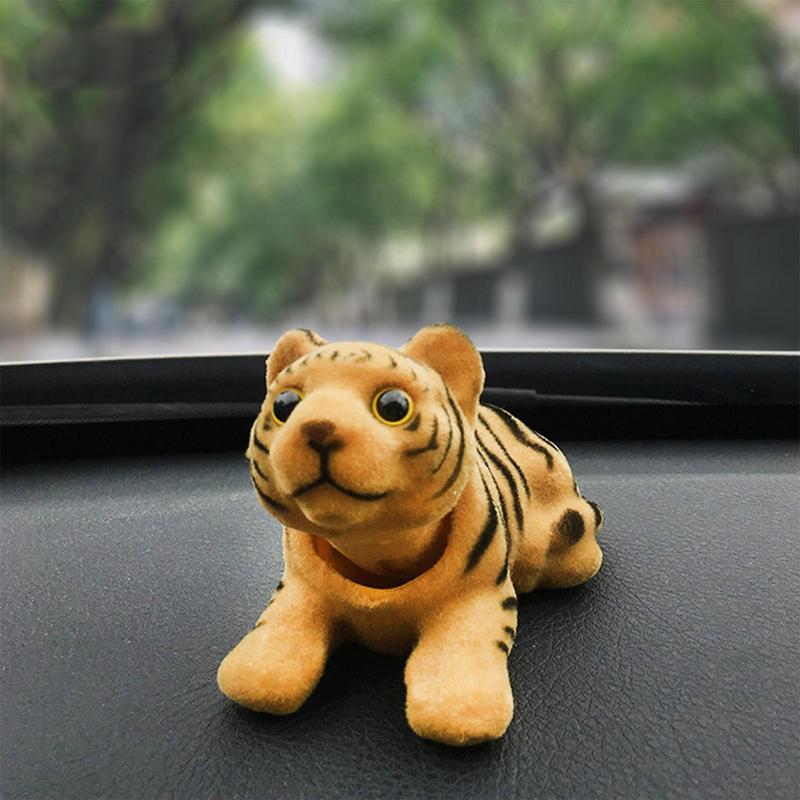 Car Dash Animal Toys Car Dashboard Shake Head Tiger Decoration Shaking Head Lucky Tiger Resin Tiger Cute Car Dash Ornament
