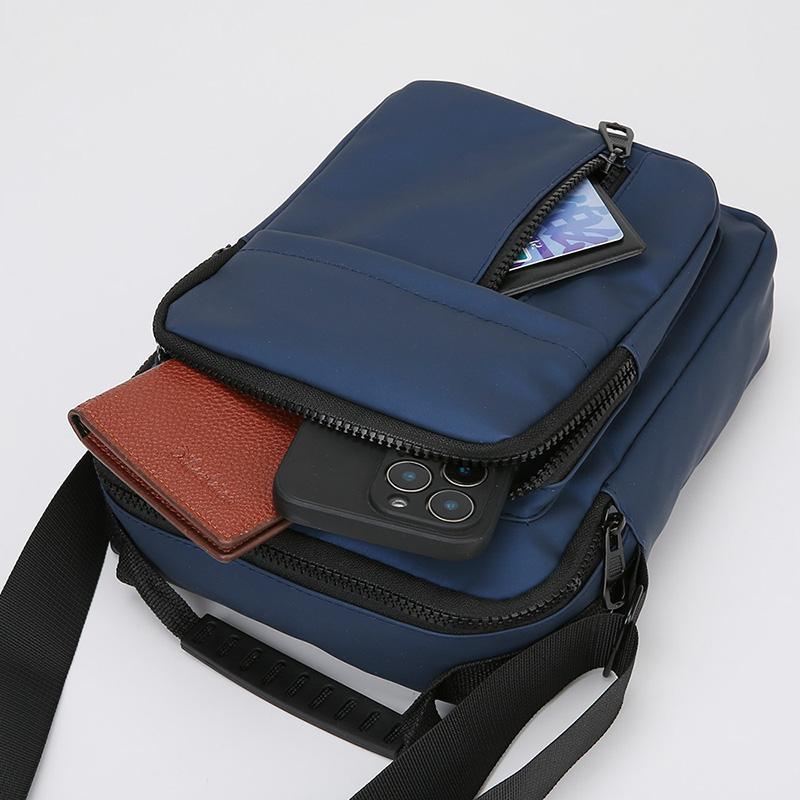 Pánská ležérní taška messenger - Malá crossbody taška Oxford s více kapsami na zip (Stylová a funkční mini peněženka)