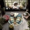 Flower Butterfly,Round Area Rug,Carpet Rug for Living Room Bedroom Sofa Playroom Decor,Non-slip Floor Mat