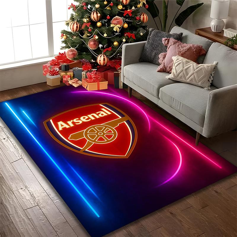 Football Club Rug Ideal for Reading Room, Multi-purpose Office Chair Sofa Carpet, Anti-slip Printed Home Area Rug