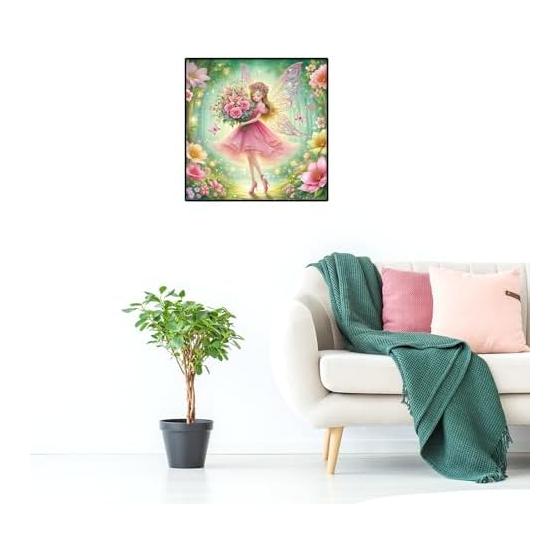 JISHSHAY Diamond Art Kit Princess 40x40cm Diamond Art Butterfly Princess Girl Beautiful Handicraft Kit 5D Diamond Art Butterfly Painting Kit Handmade