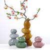 Pebble Shape Geometric Stacking Glass Vase Flower Vase Flower Arrangement Accessories Terrarium Home Decoration Accessories