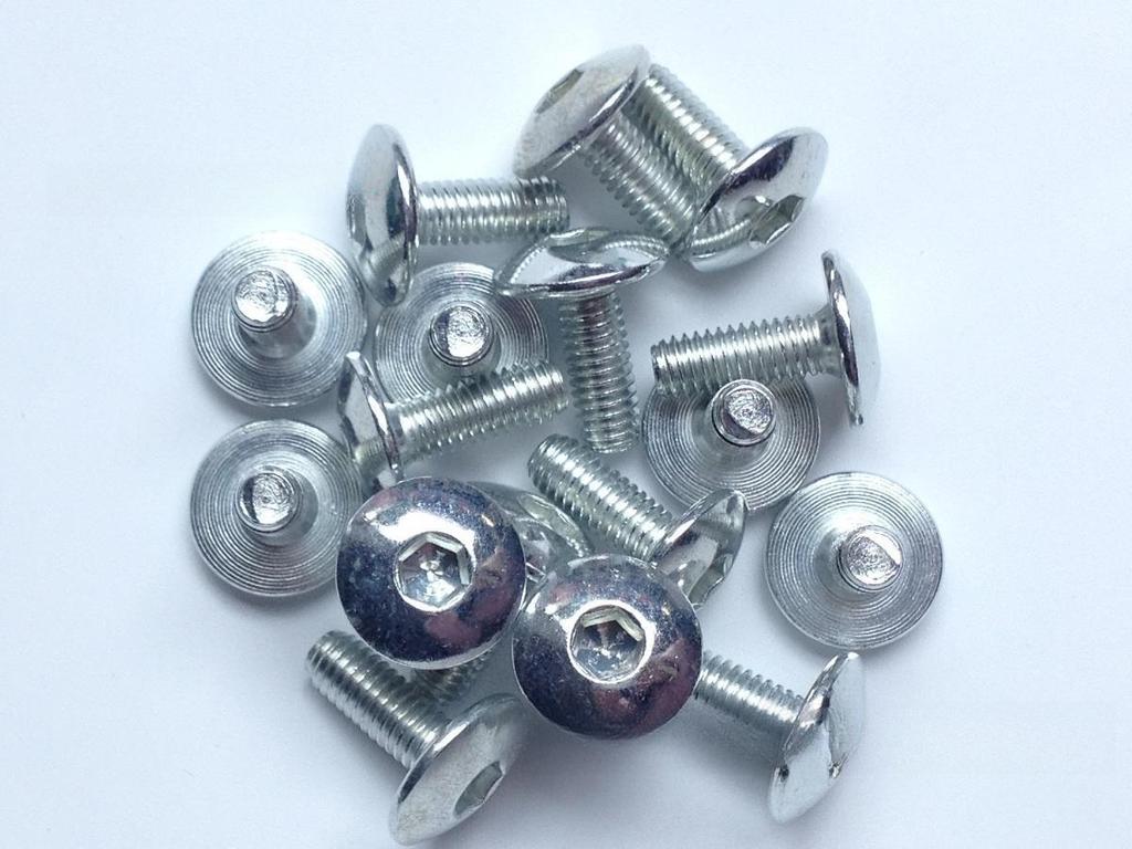 10-20pcs Big Flat Round Head Inner Hexagon Screw Bolt M6 6mm M6X16 Dark Silver for Motorcycle Scooter ATV Moped Plastic Cover