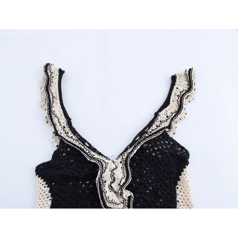 Kaslead New Arrival Women's Clothing Fashion Style Fashion Minimalist Laminated Decoration Knitting Tops 3991103