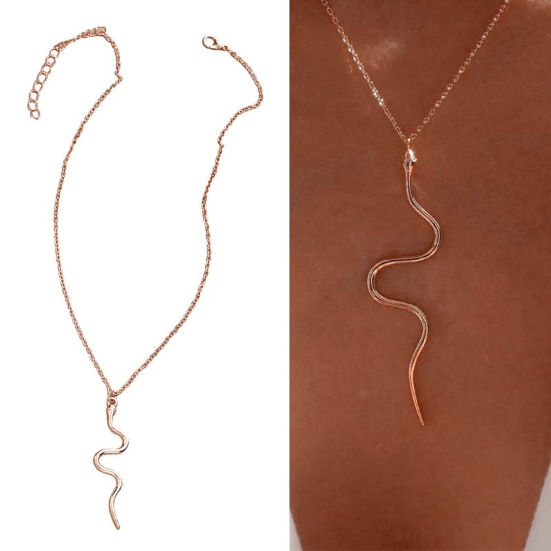 Dainty Serpents Neck Chain Jewelry Distinctive Gold/Silver Snake Pendant Necklace Neckchain Charm for All Occasion