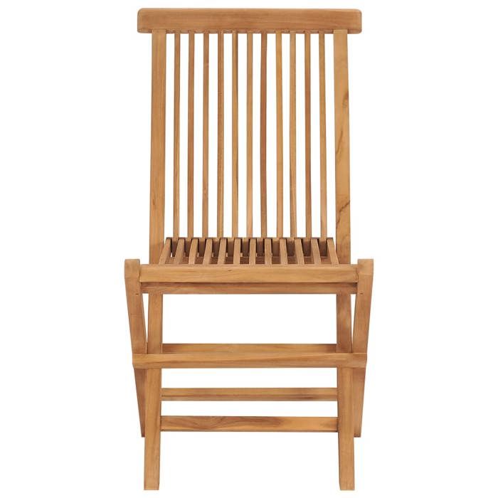 Chaises de jardin pliables - vidaXL - Bois de teck massif - Confortable et durable - Marron