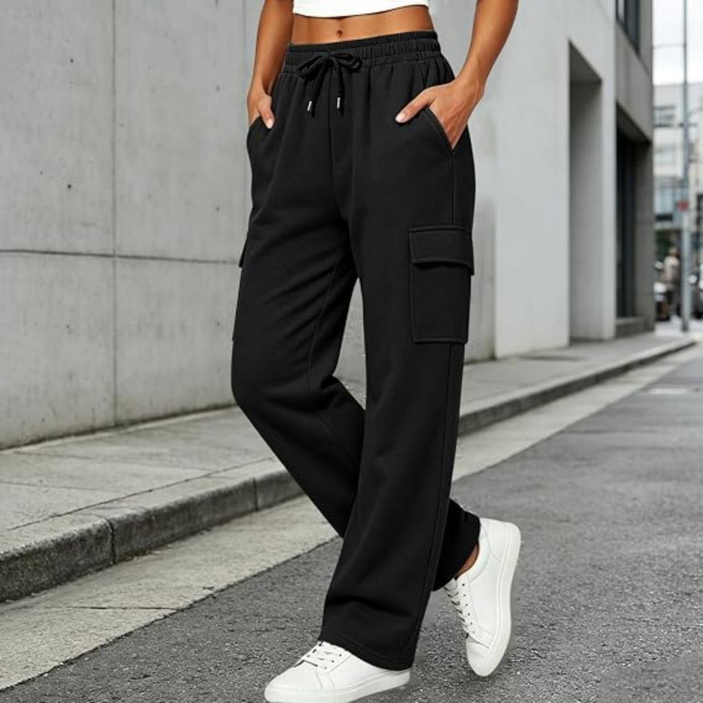 Cargo Sweatpants for Women Baggy Wide Leg High Waist Parachute Pants