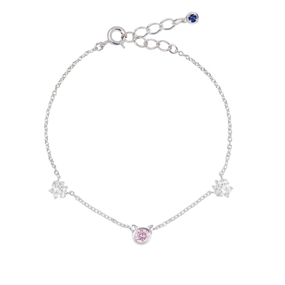 

Selectable Birthstone Bracelet Cat Jewel Paw Silver Cat [Future Angel] Women s & [MIB5107PCZ] (September Sapphire)