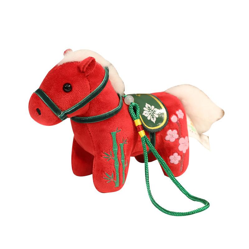 1PC 2026 Year Of The Horse Mascot Plush Toy Pendant Soft Realistic New Born Gifts Pony Doll Home Decoration Ornament
