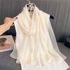 New Print Chiffon Scarf Shawl Women Sunscreen Silk Scarf Turban Long Wrap Beach Travel Outdoor Accessories Trendy Headband