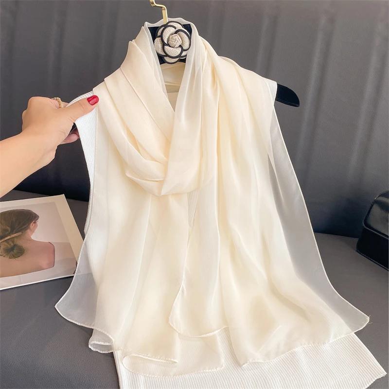 New Print Chiffon Scarf Shawl Women Sunscreen Silk Scarf Turban Long Wrap Beach Travel Outdoor Accessories Trendy Headband