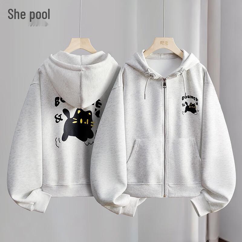 

Женский свитшот с капюшоном и мультяшным принтом M