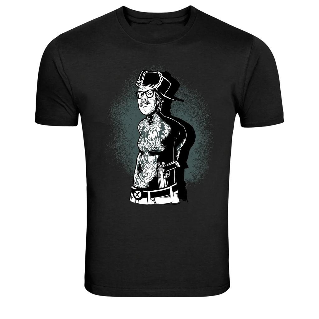 Gangster Character Tattoo Street Style Graphic T-Shirt