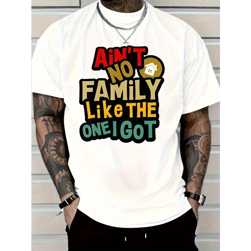 

European sizes Men s Outdoor Casual Letter Print T-Shirt - Not Every Family Is Like Mine 4XL білий