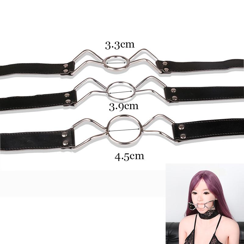 S M L Size Leather Open Mouth Gag With O Ring BDSM Toy For Adults Bondage Fetish Restraints Erotic Slave Women Gay Sex