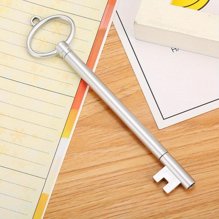 6pcs Creative Stationery Key Shape Gel Pen Cute Cartoon Office Retro Water-based Signature Pen
